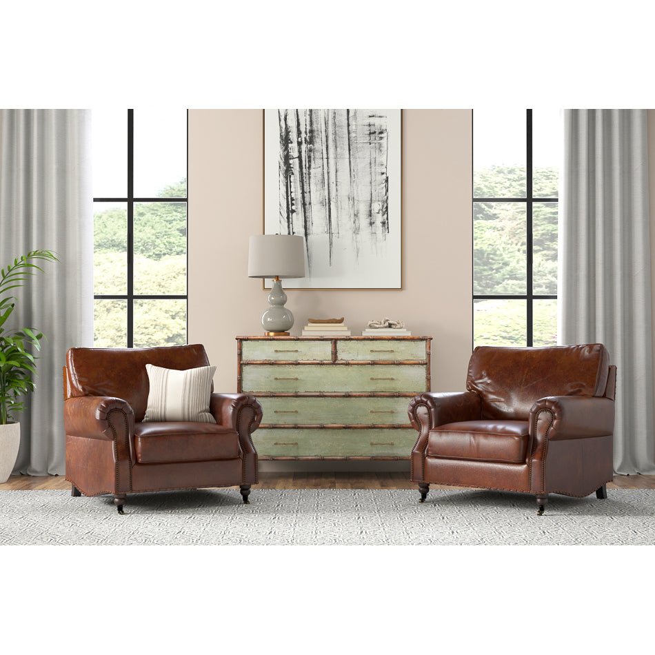 Leather Club Chair - English Georgian America