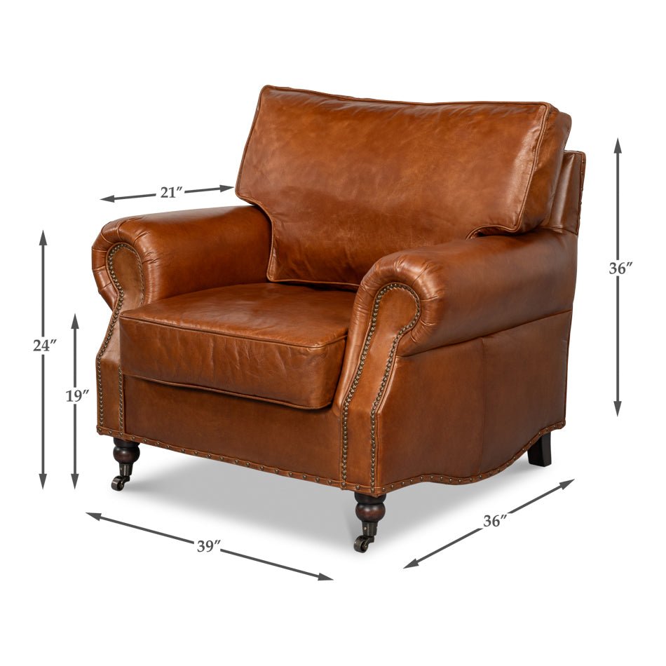 Leather Club Chair - English Georgian America