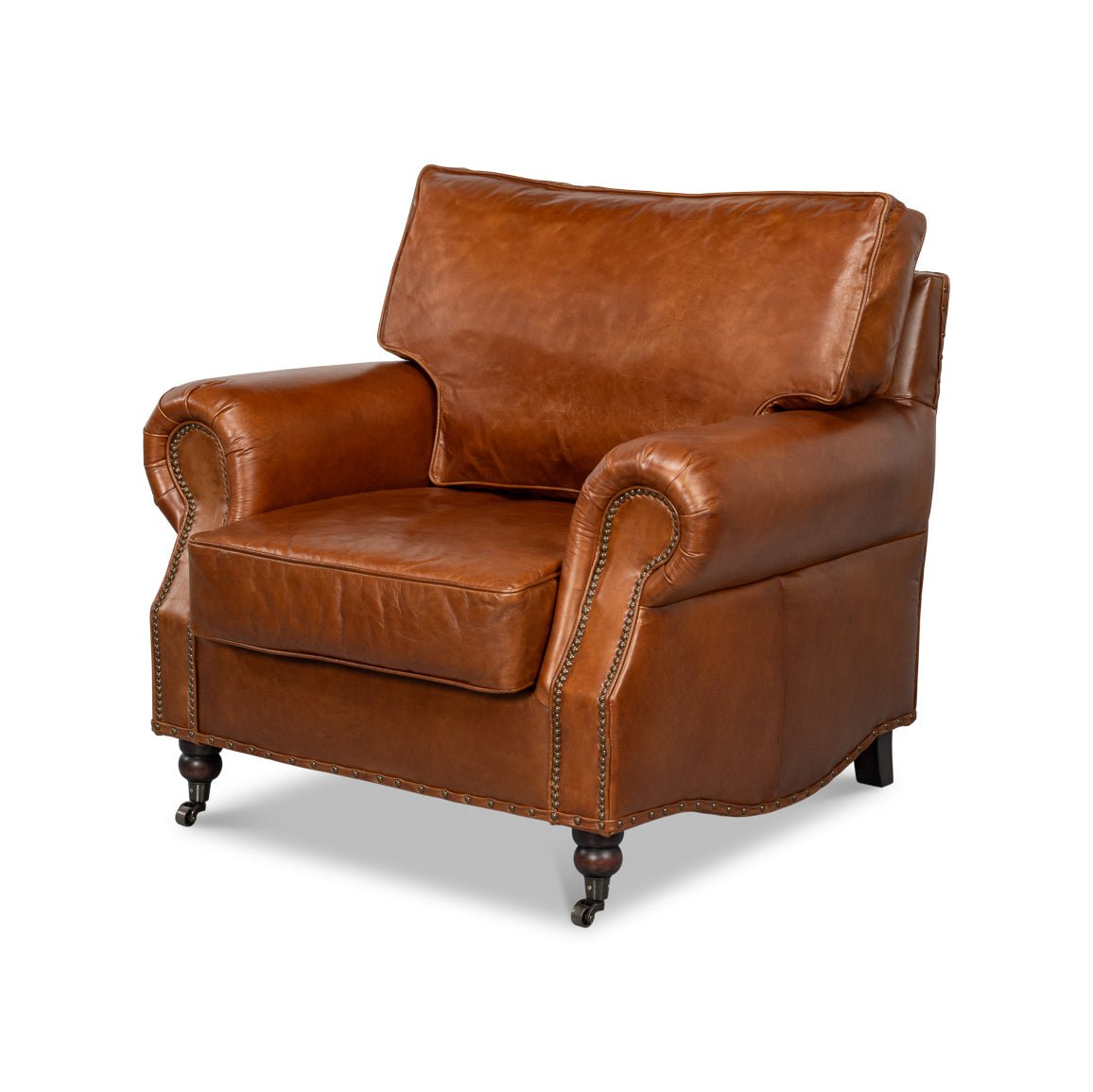 Leather Club Chair - English Georgian America