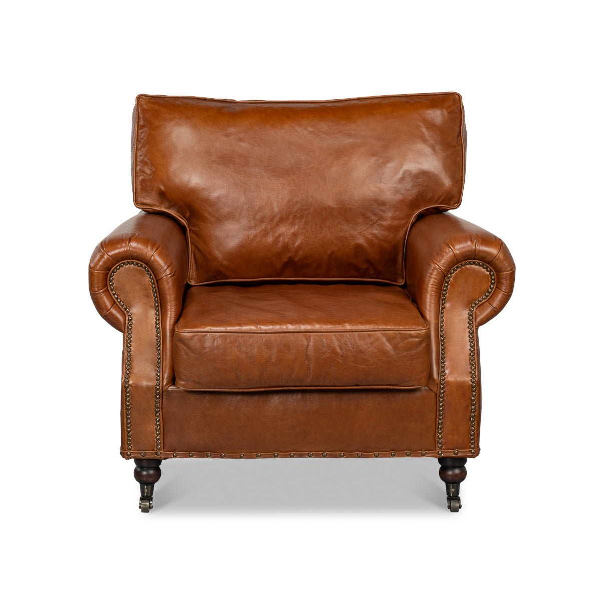 Leather Club Chair - English Georgian America