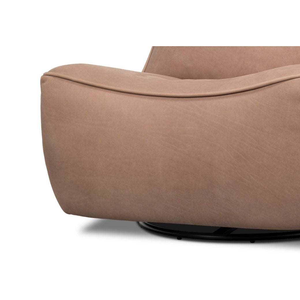 Leather Swivel Slipper Chair - English Georgian America