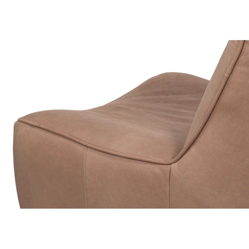 Leather Swivel Slipper Chair - English Georgian America