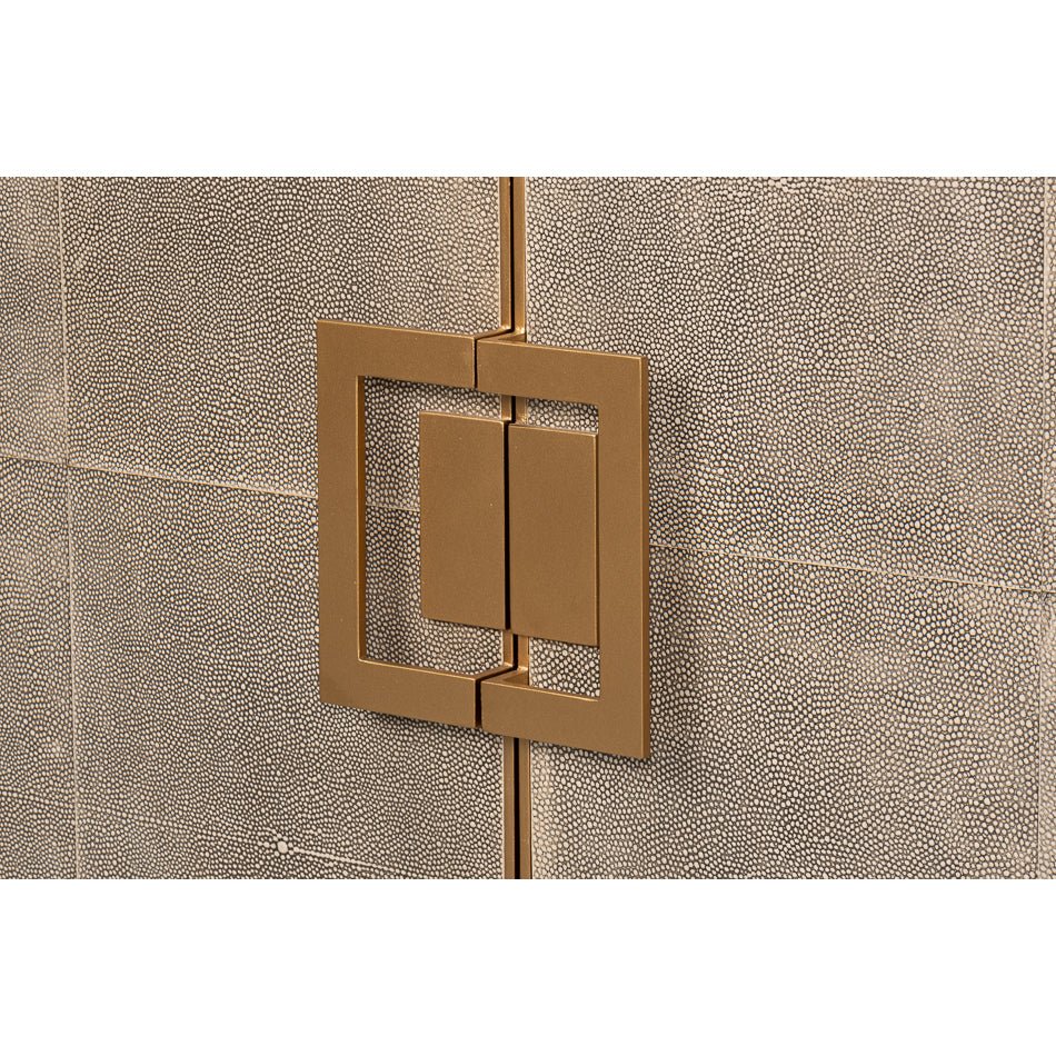 Leather Wrapped Midcentury Modern Credenza - English Georgian America