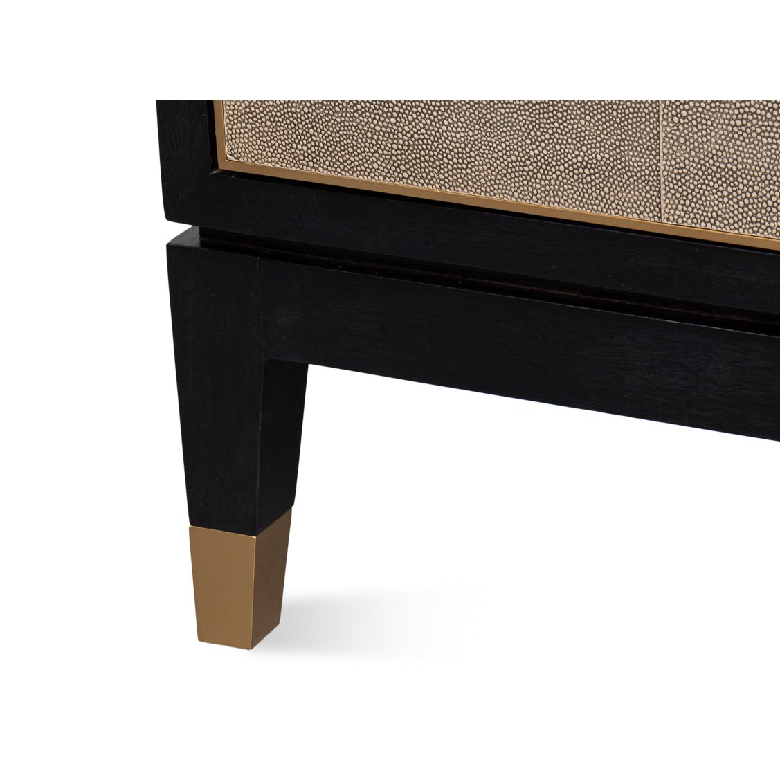 Leather Wrapped Midcentury Modern Credenza - English Georgian America