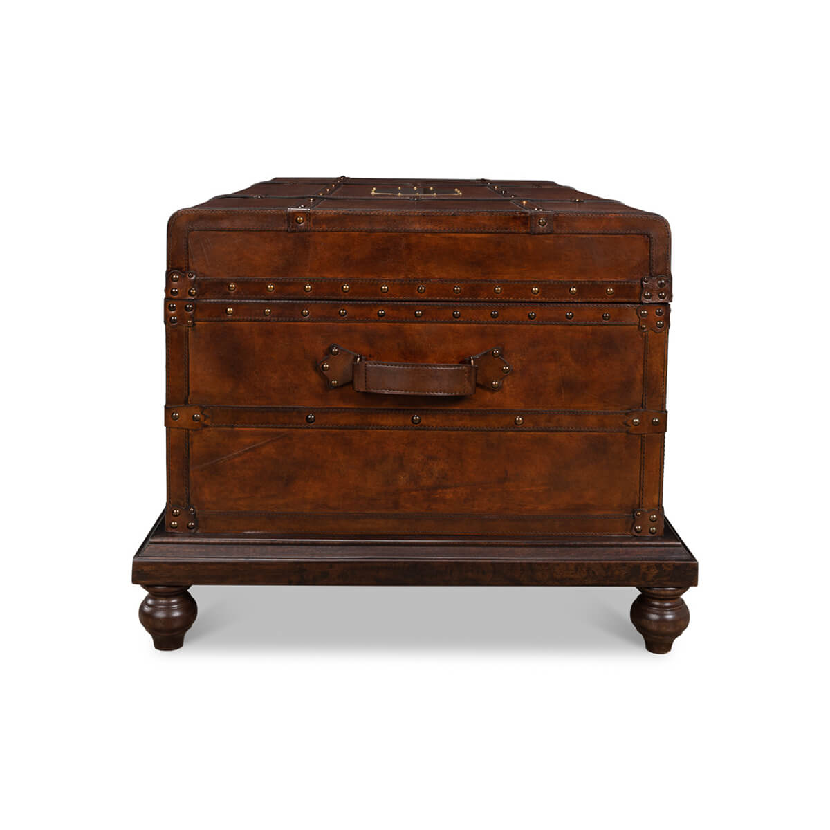 Leather Wrapped Trunk Coffee Table - English Georgian America