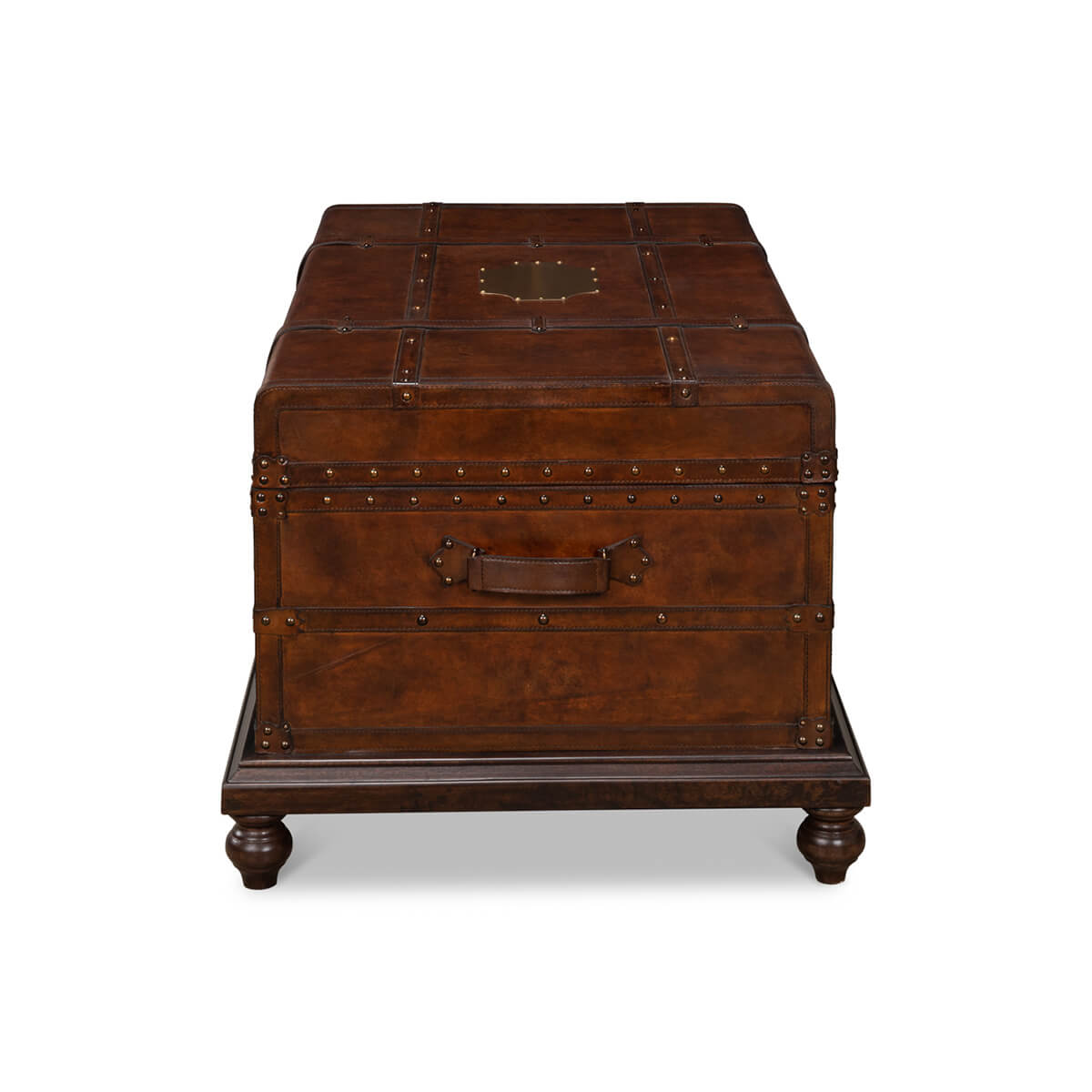 Leather Wrapped Trunk Coffee Table - English Georgian America