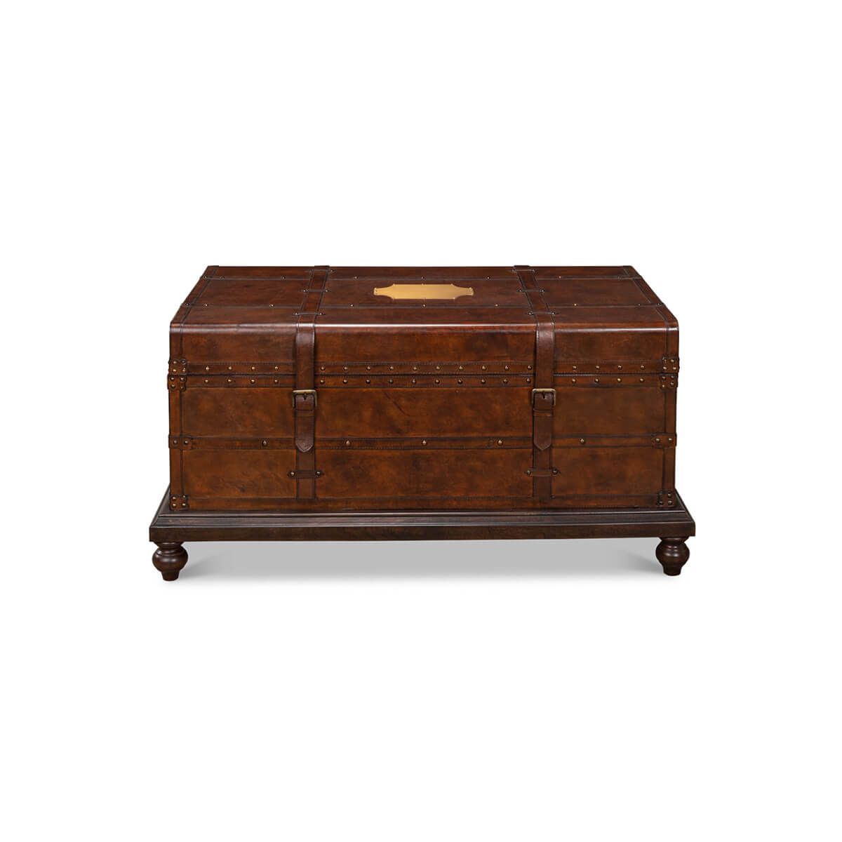 Leather Wrapped Trunk Coffee Table - English Georgian America