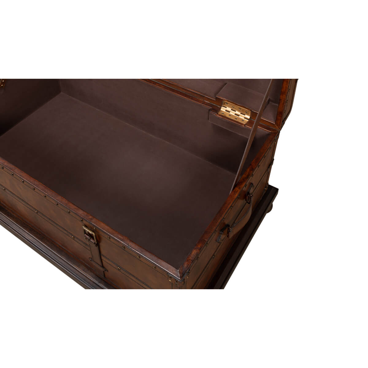 Leather Wrapped Trunk Coffee Table - English Georgian America