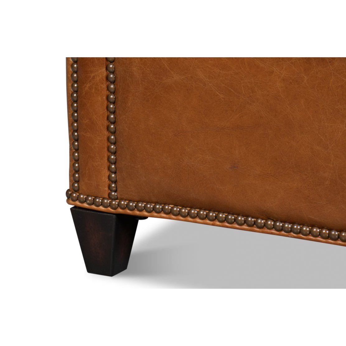 Light Brown Leather Accent Chair - English Georgian America