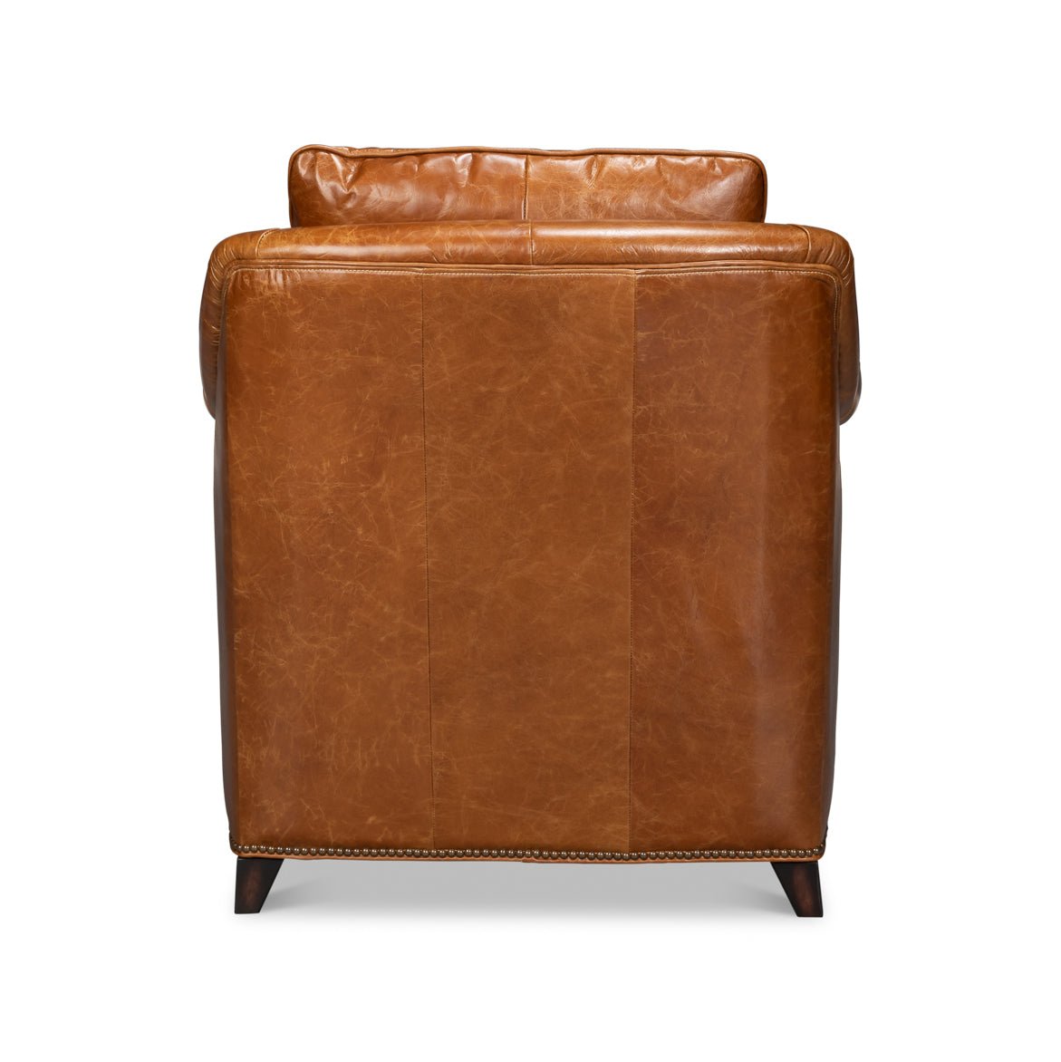 Light Brown Leather Accent Chair - English Georgian America