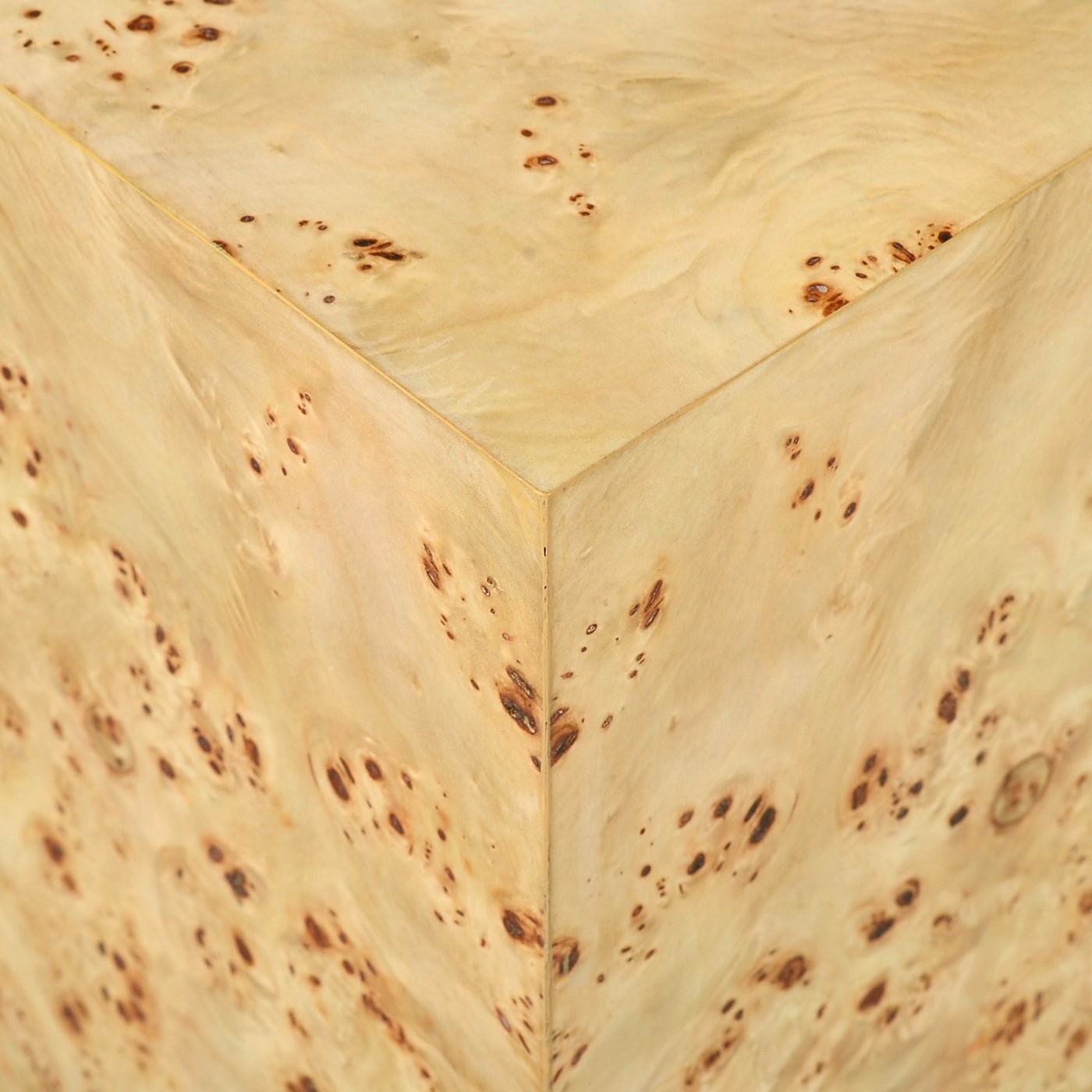 Light Burl Wood Cube Table - English Georgian America