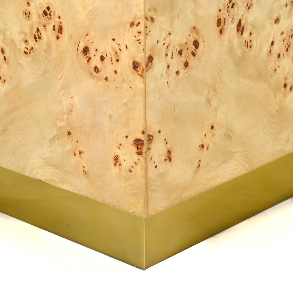 Light Burl Wood Cube Table - English Georgian America