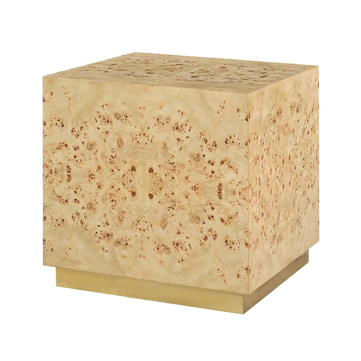 Light Burl Wood Cube Table - English Georgian America