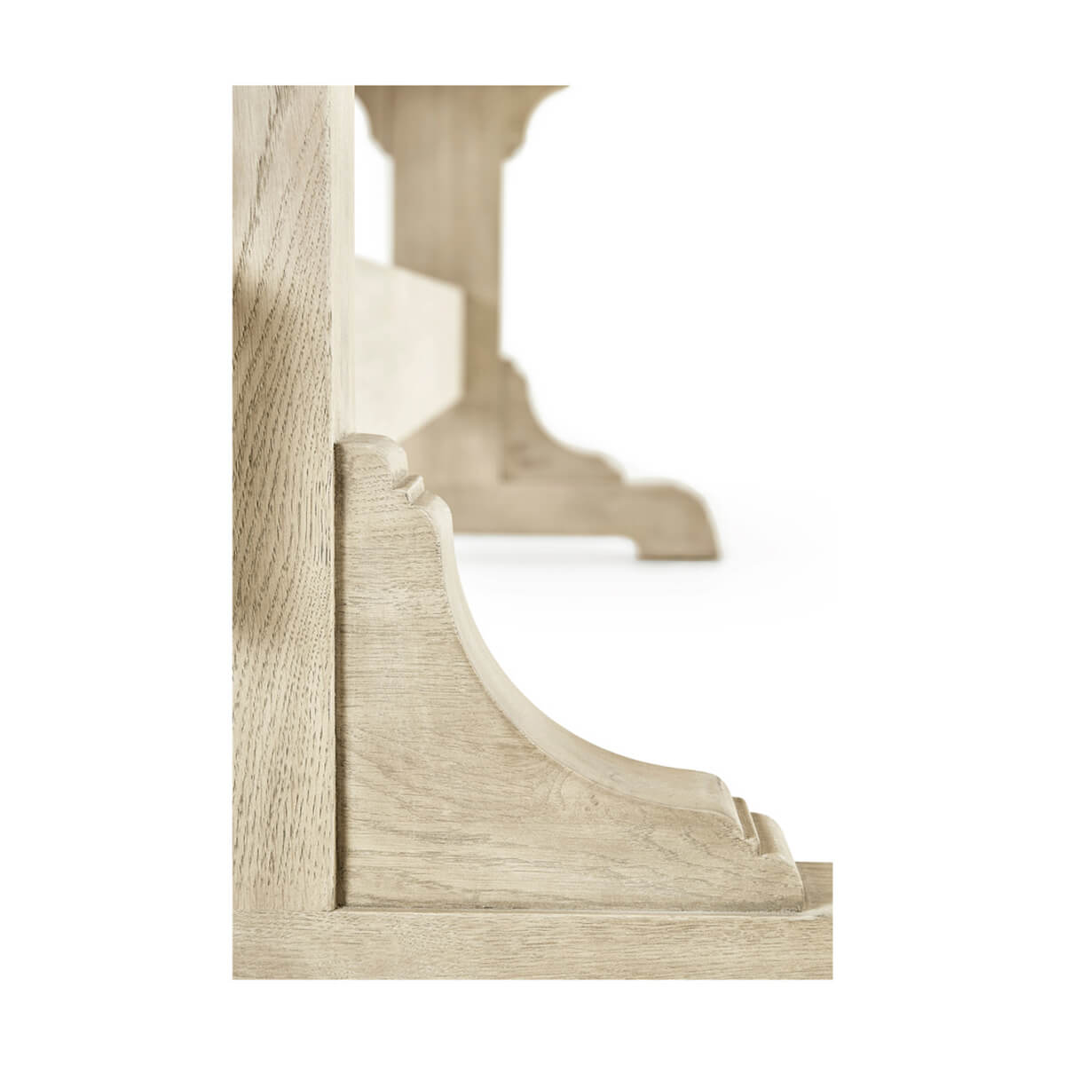 Light European Trestle End Dining Table - English Georgian America