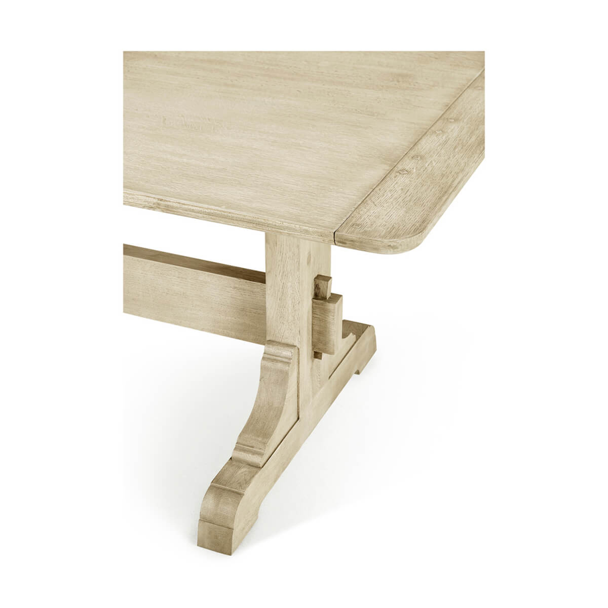 Light European Trestle End Dining Table - English Georgian America