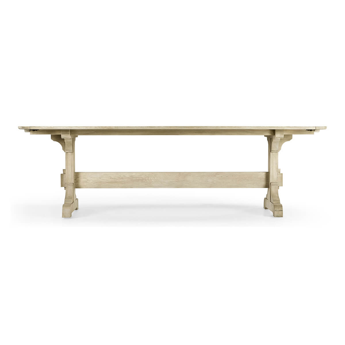 Light European Trestle End Dining Table - English Georgian America