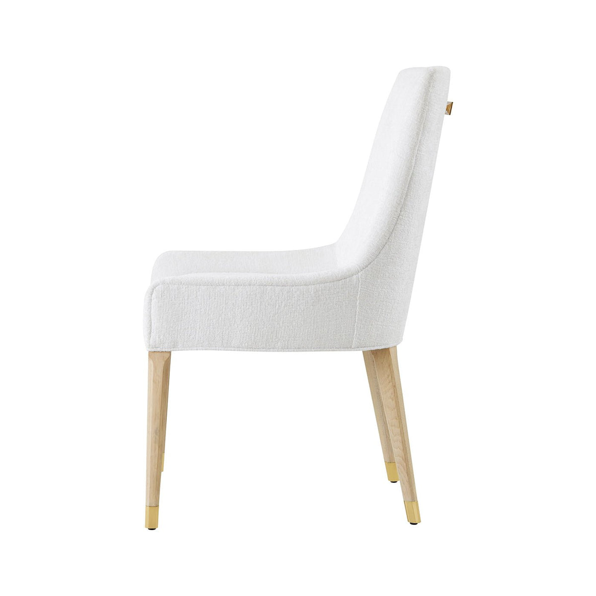 Light Hollywood Regency Upholstered Dining Chair - English Georgian America