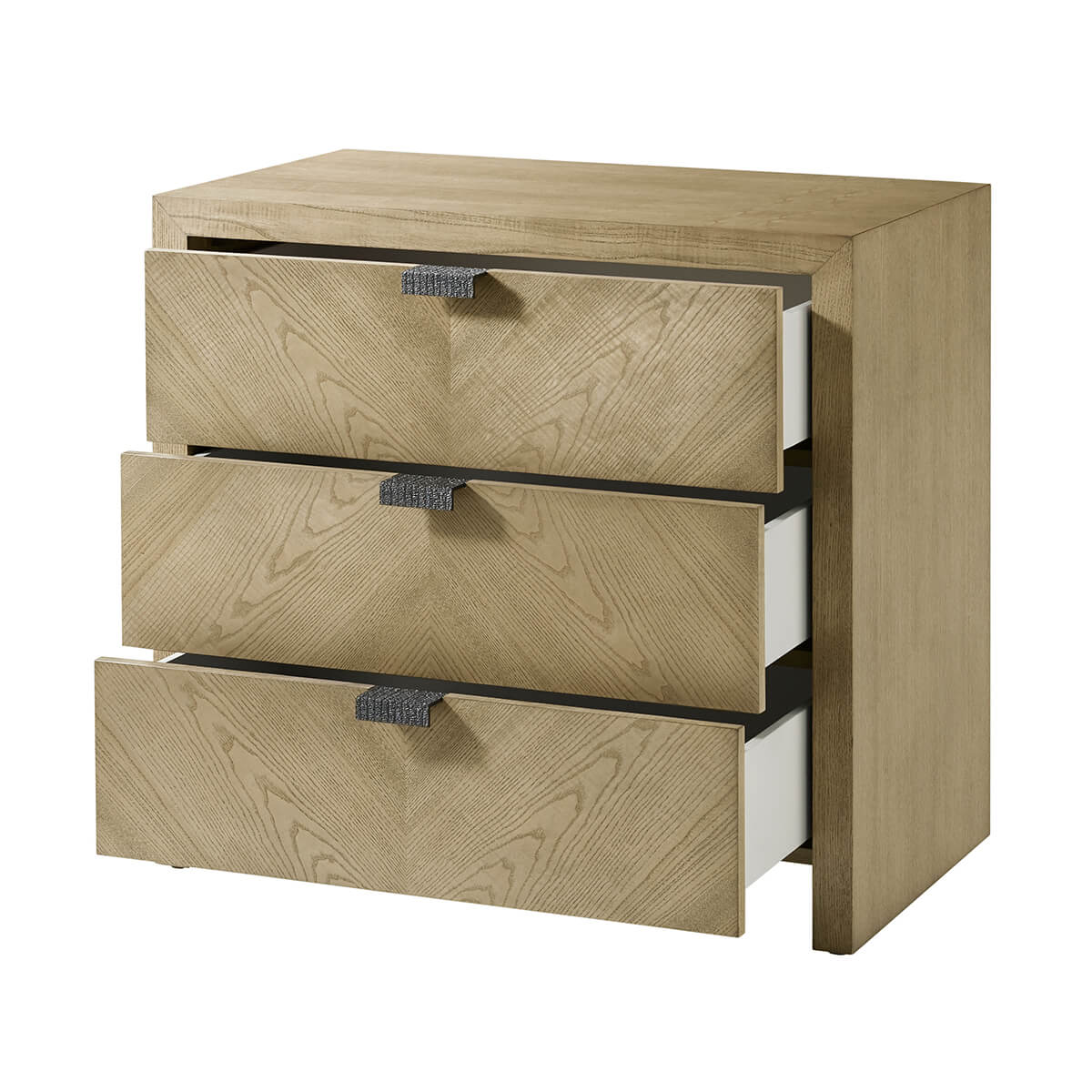 Light Modern Three Drawer Nightstand - English Georgian America