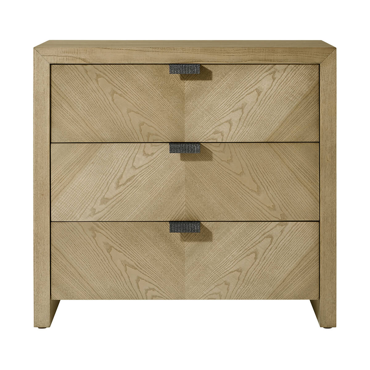 Light Modern Three Drawer Nightstand - English Georgian America