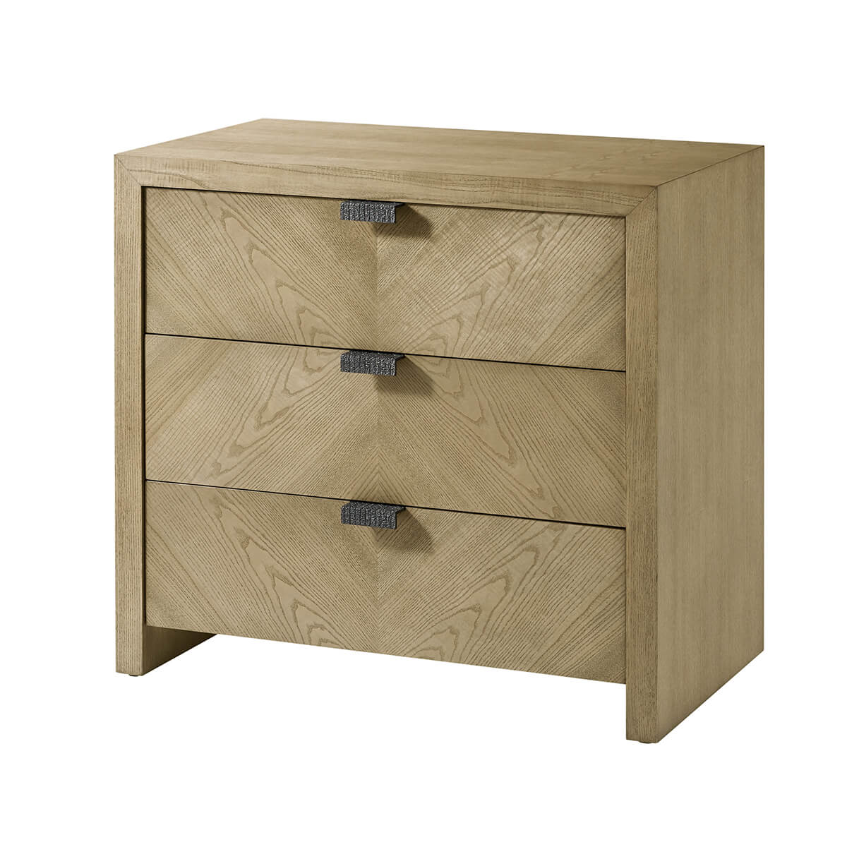 Light Modern Three Drawer Nightstand - English Georgian America