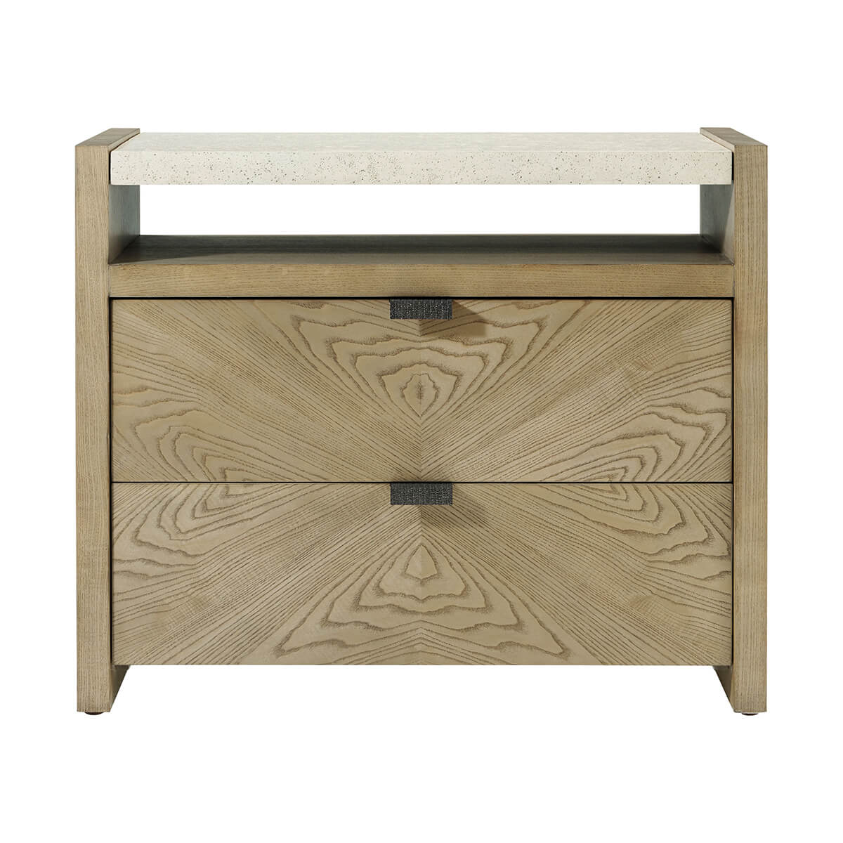 Light Modern Two Drawer Nightstand - English Georgian America