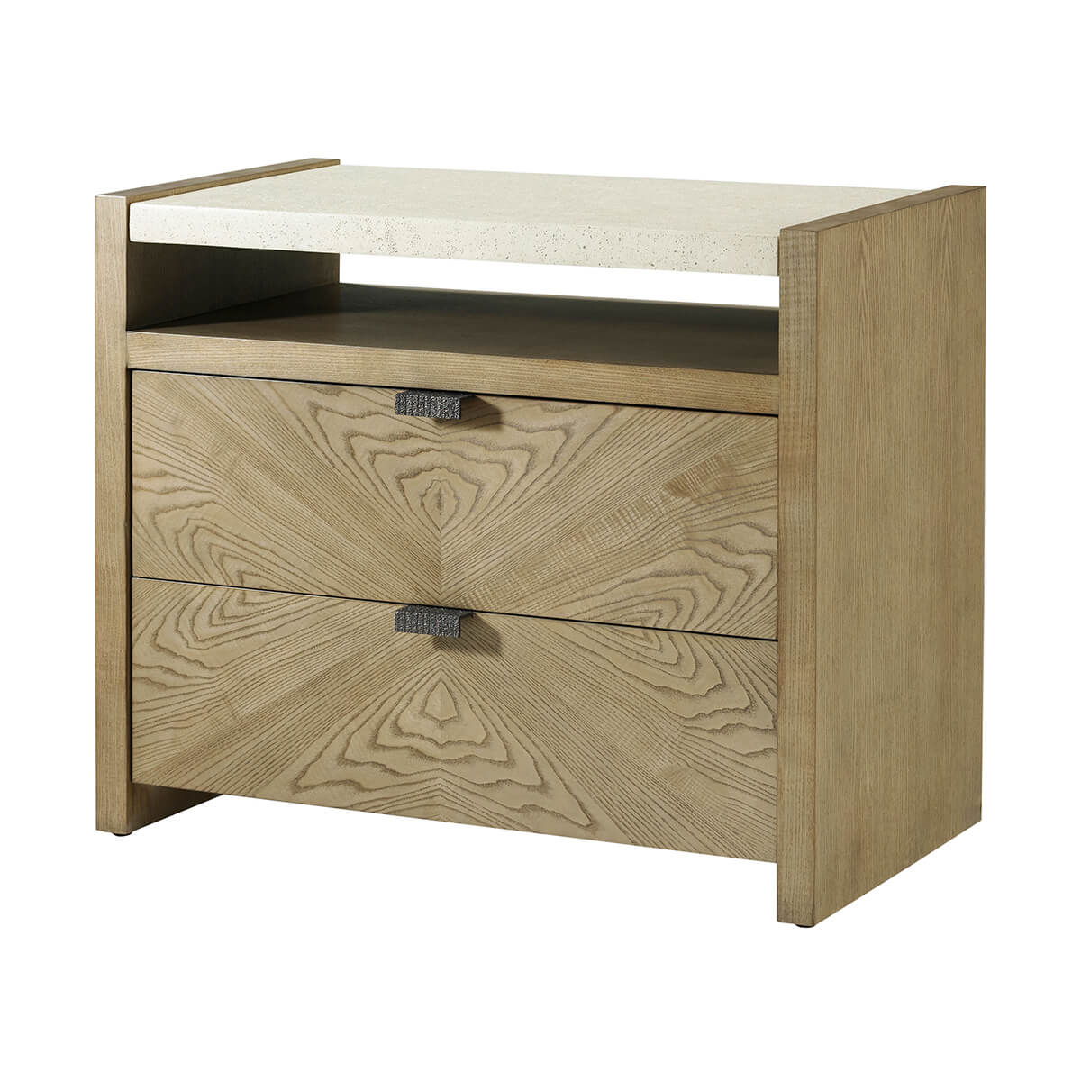 Light Modern Two Drawer Nightstand - English Georgian America