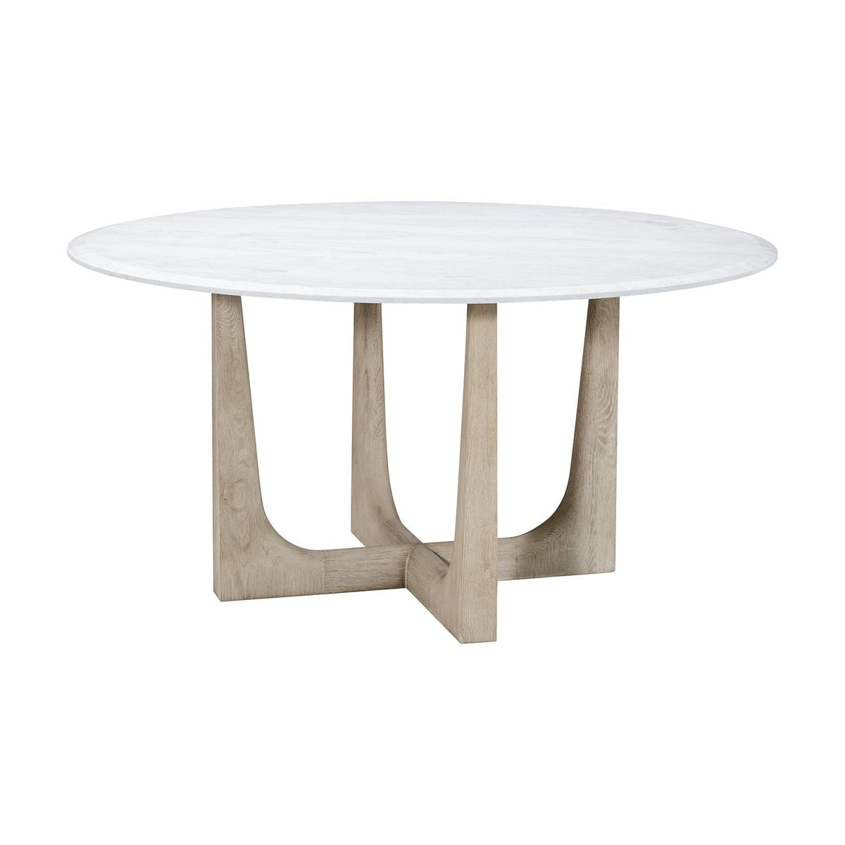 Light Oak and Quartz Round Dining Table - English Georgian America