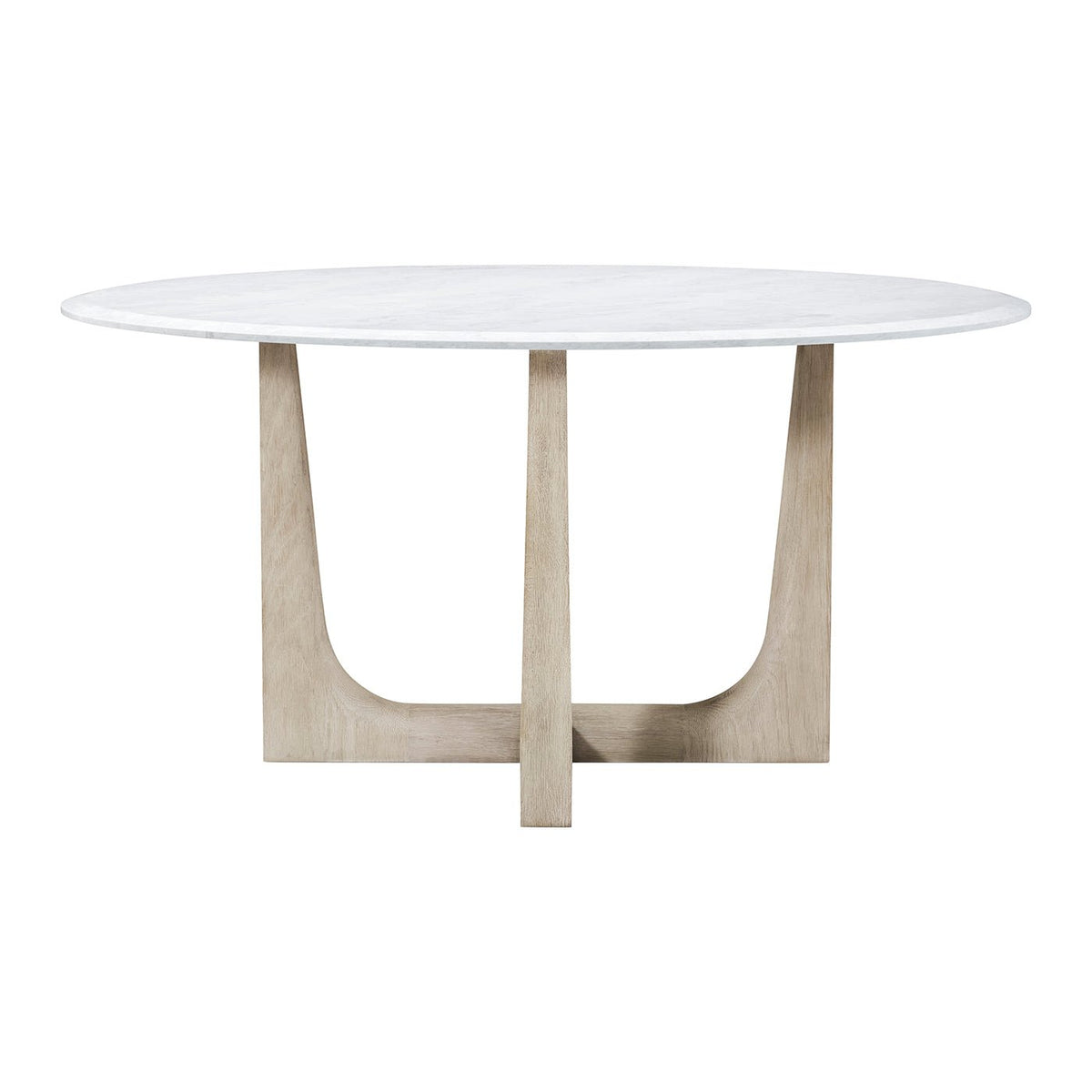 Light Oak and Quartz Round Dining Table - English Georgian America