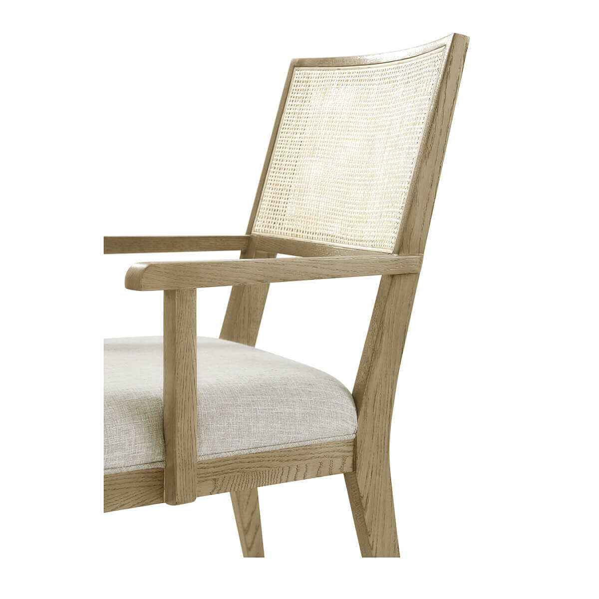 Light Oak Coastal Dining Arm Chair - English Georgian America