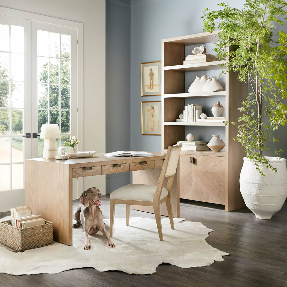 Light Oak Coastal Dining Side Chair - English Georgian America