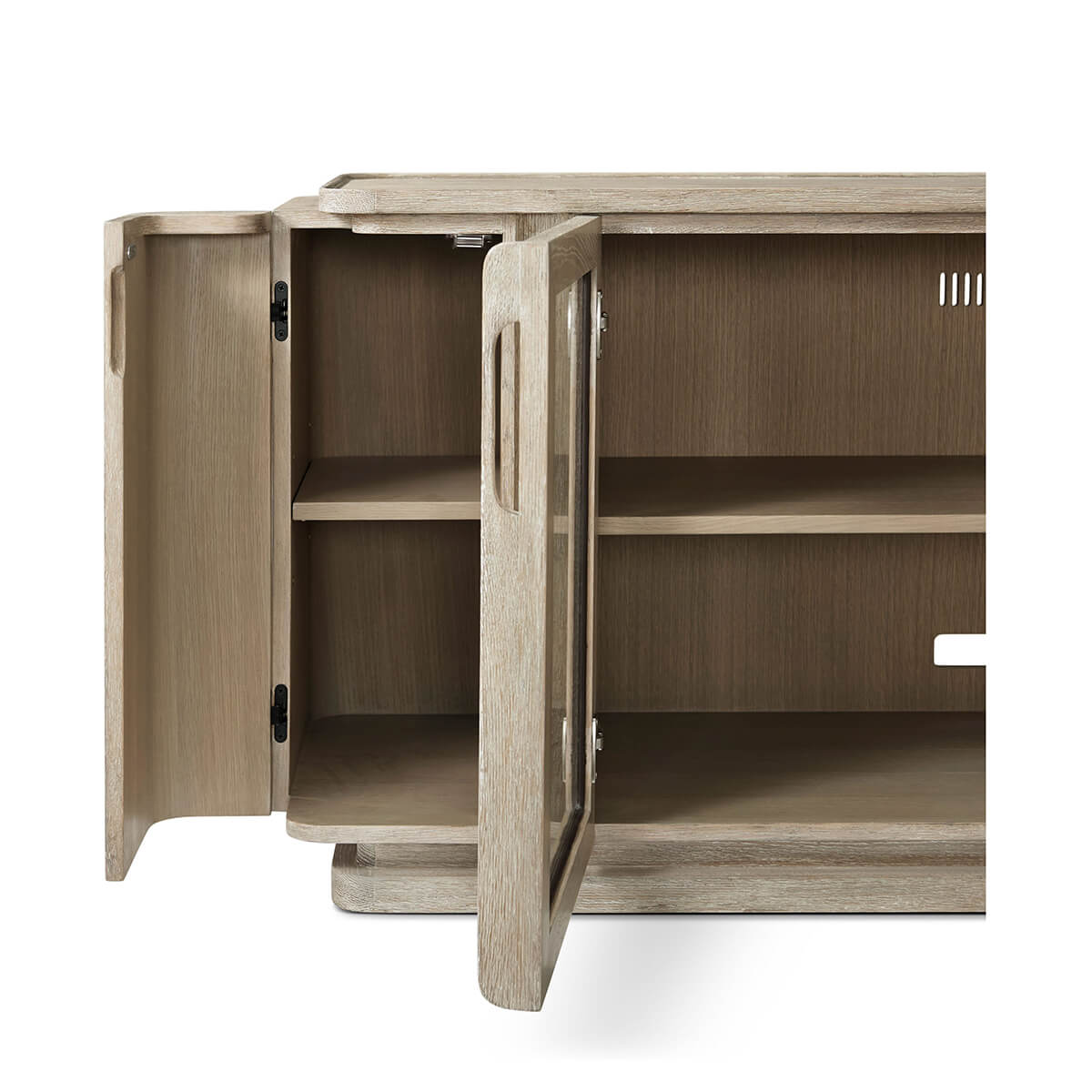 Light Oak Long Modern Media Console - English Georgian America