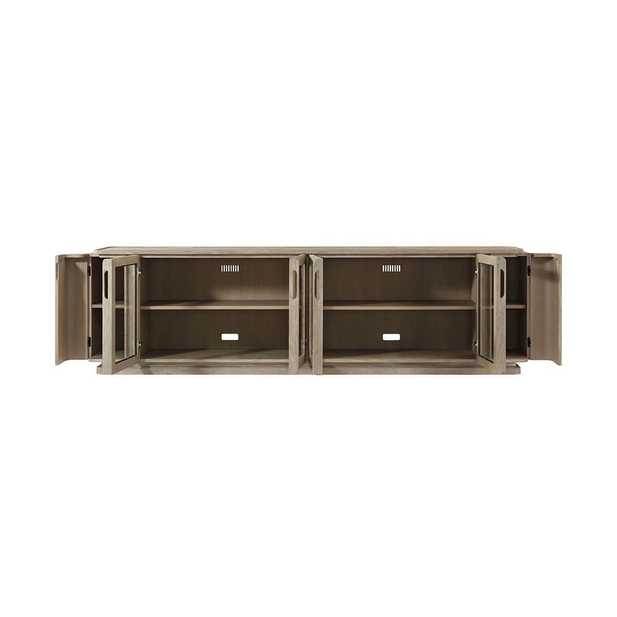 Light Oak Long Modern Media Console - English Georgian America