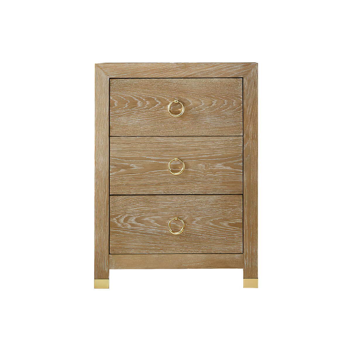 Light Oak Modern Bedside Chest - English Georgian America