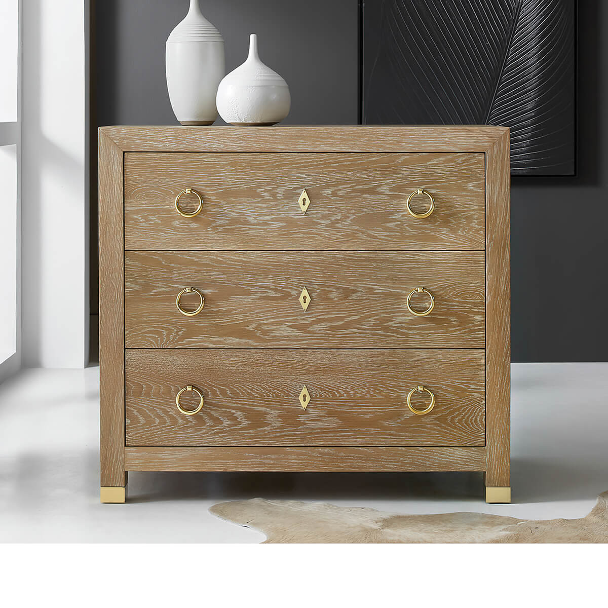 Light Oak Modern Chest of Drawers - English Georgian America