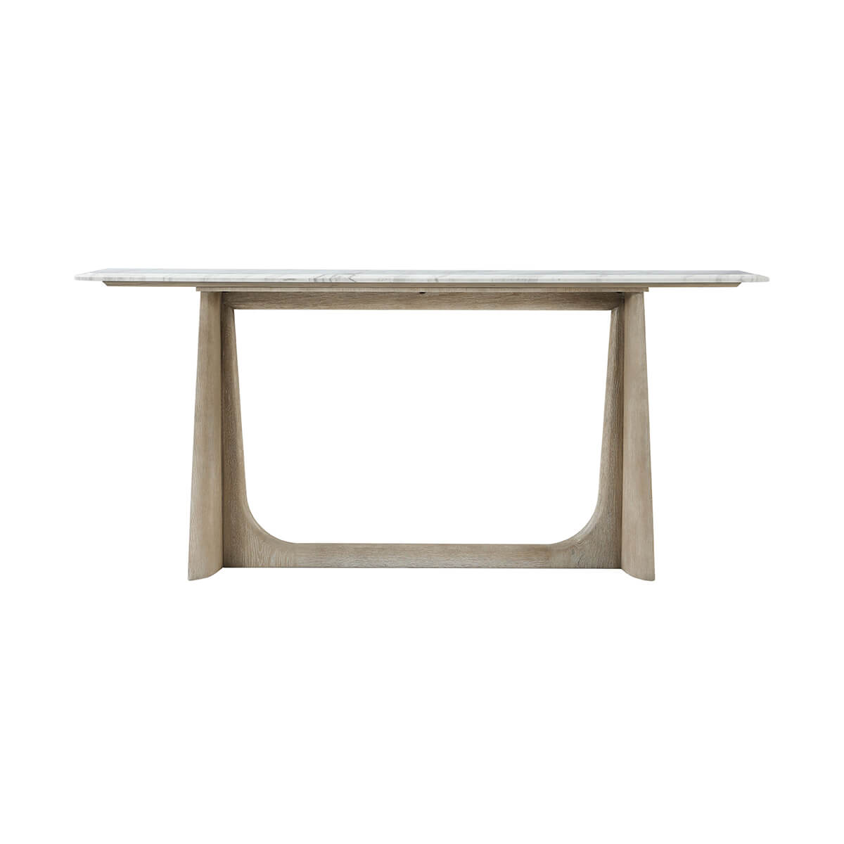 Light Oak Modern Marble Top Console Table - English Georgian America