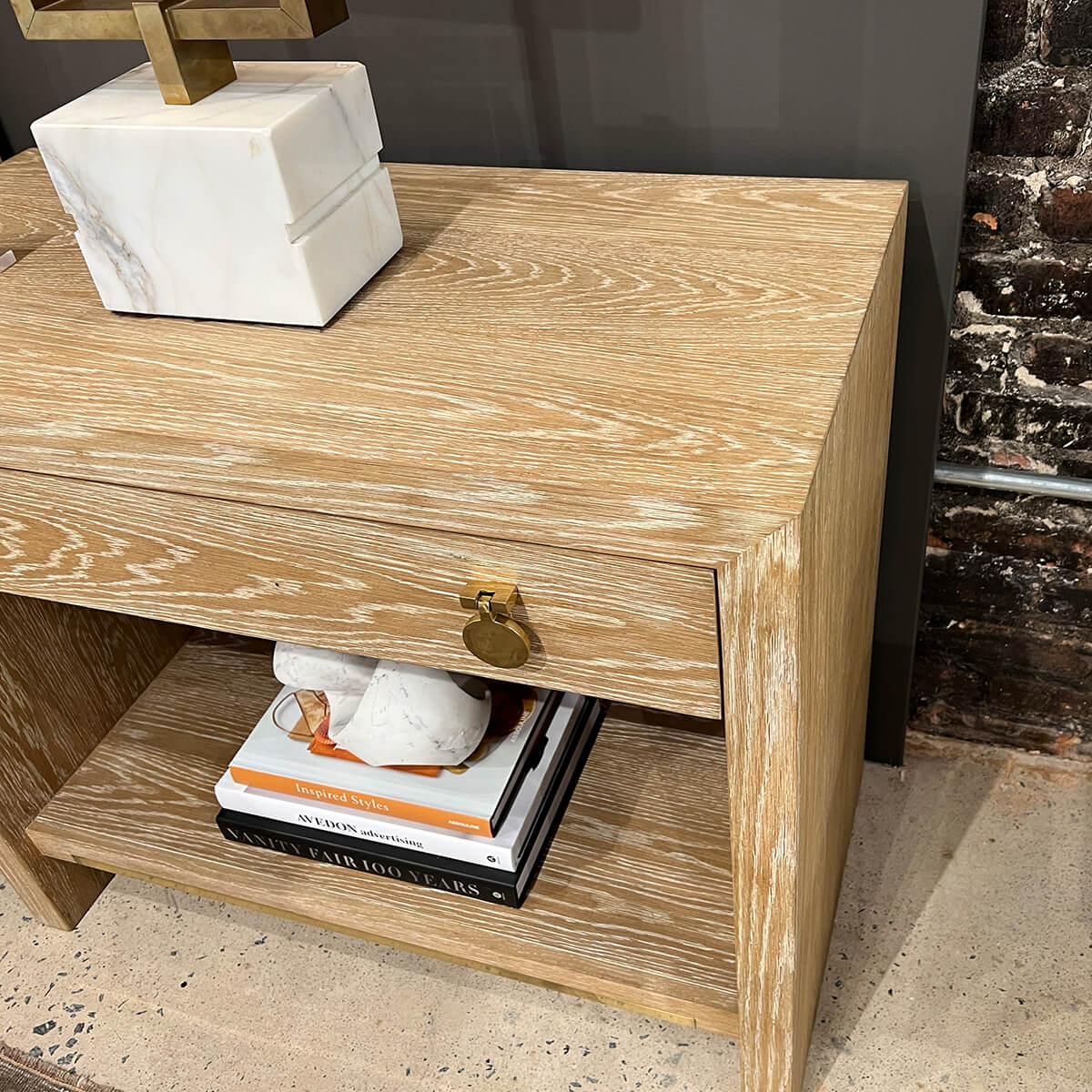 Light Oak Modern Nightstand - English Georgian America