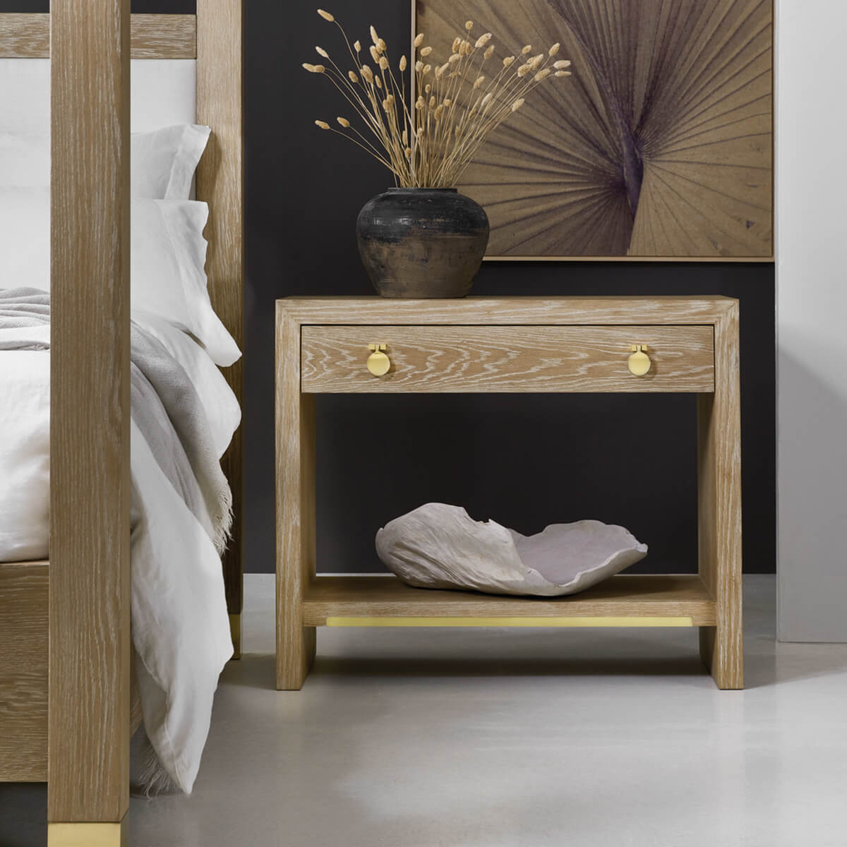 Light Oak Modern Nightstand - English Georgian America
