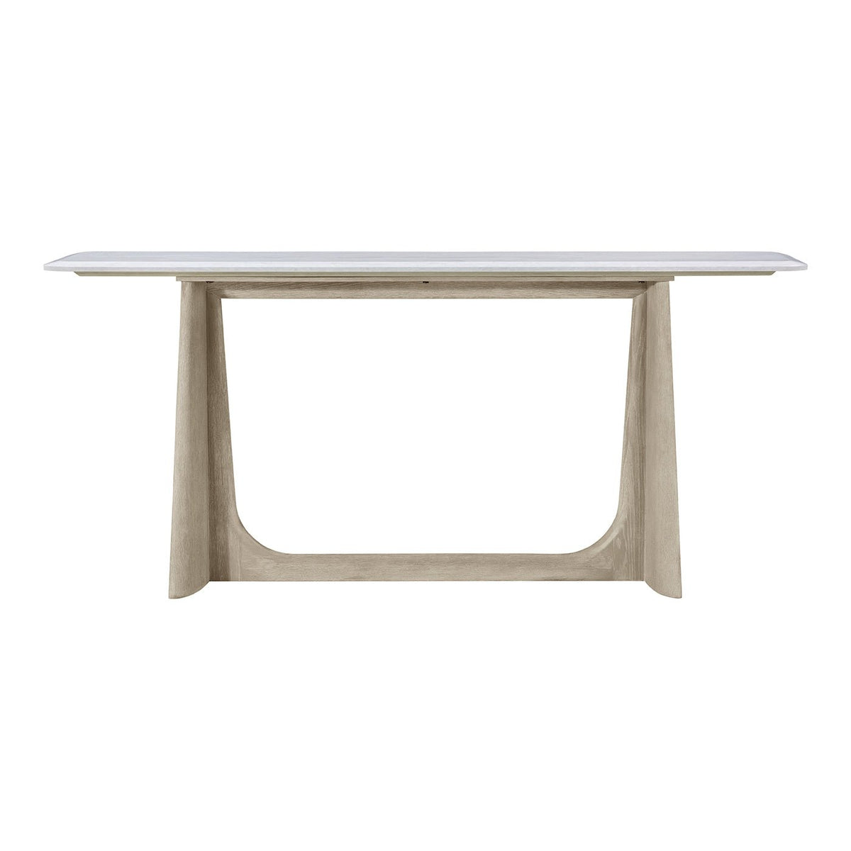 Light Oak Modern Quartz Top Console Table - English Georgian America