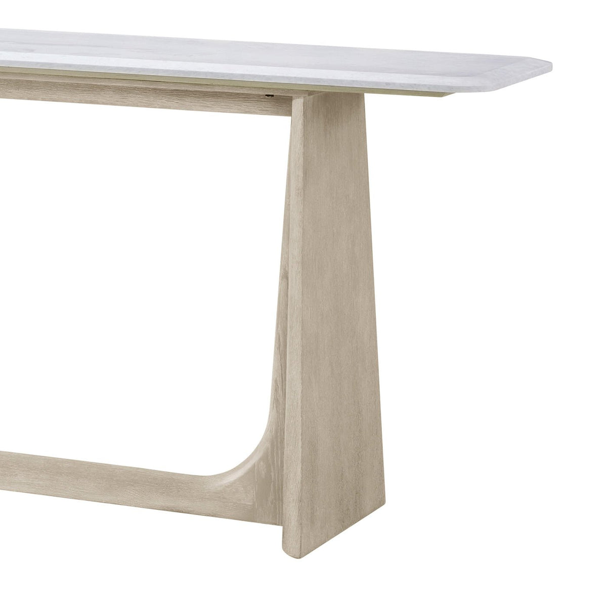 Light Oak Modern Quartz Top Console Table - English Georgian America