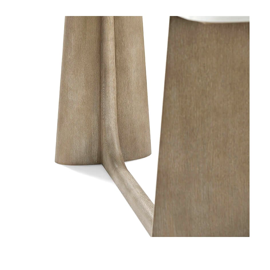 Light Oak Modern Quartz Top Console Table - English Georgian America