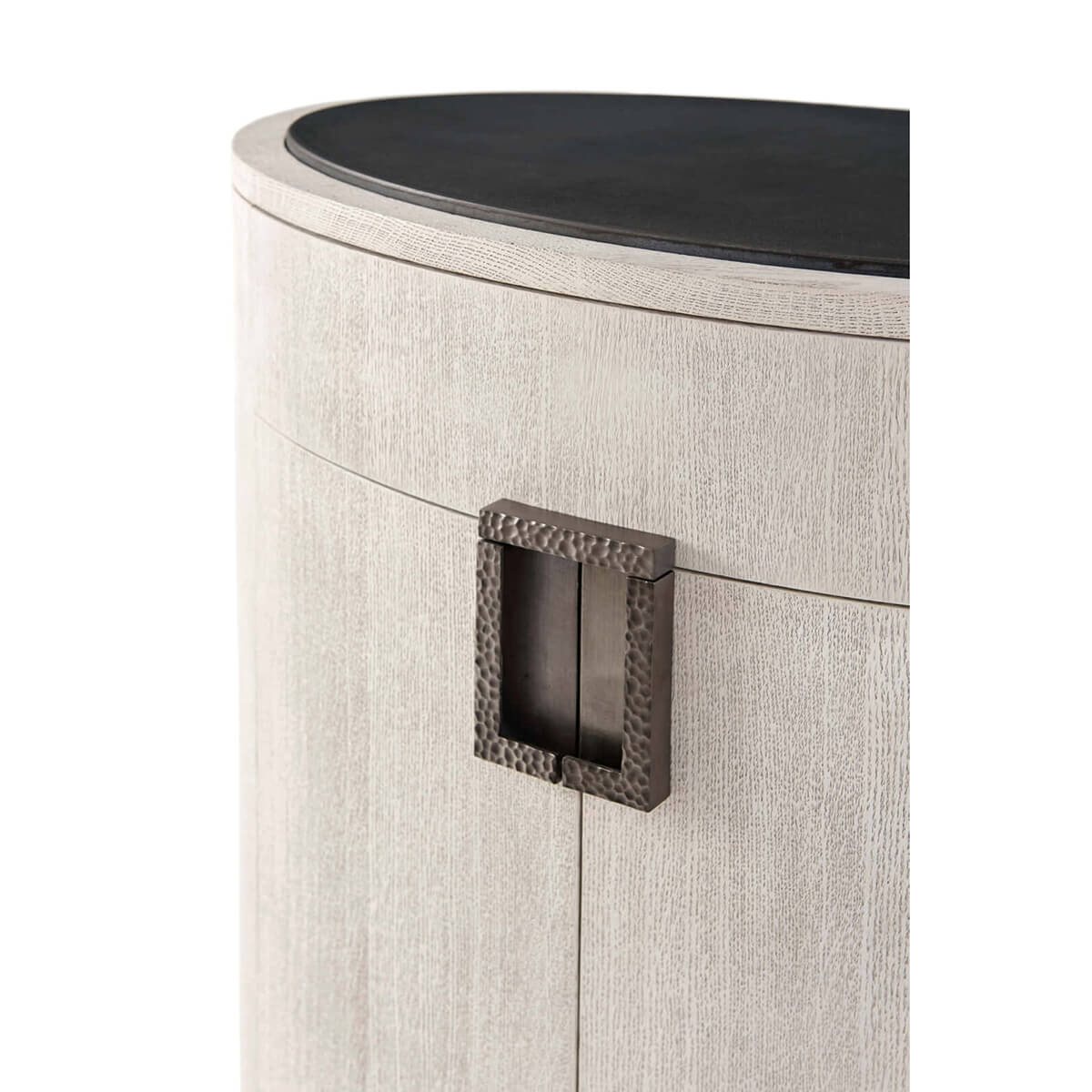 Light Oak Oval Nightstand - English Georgian America