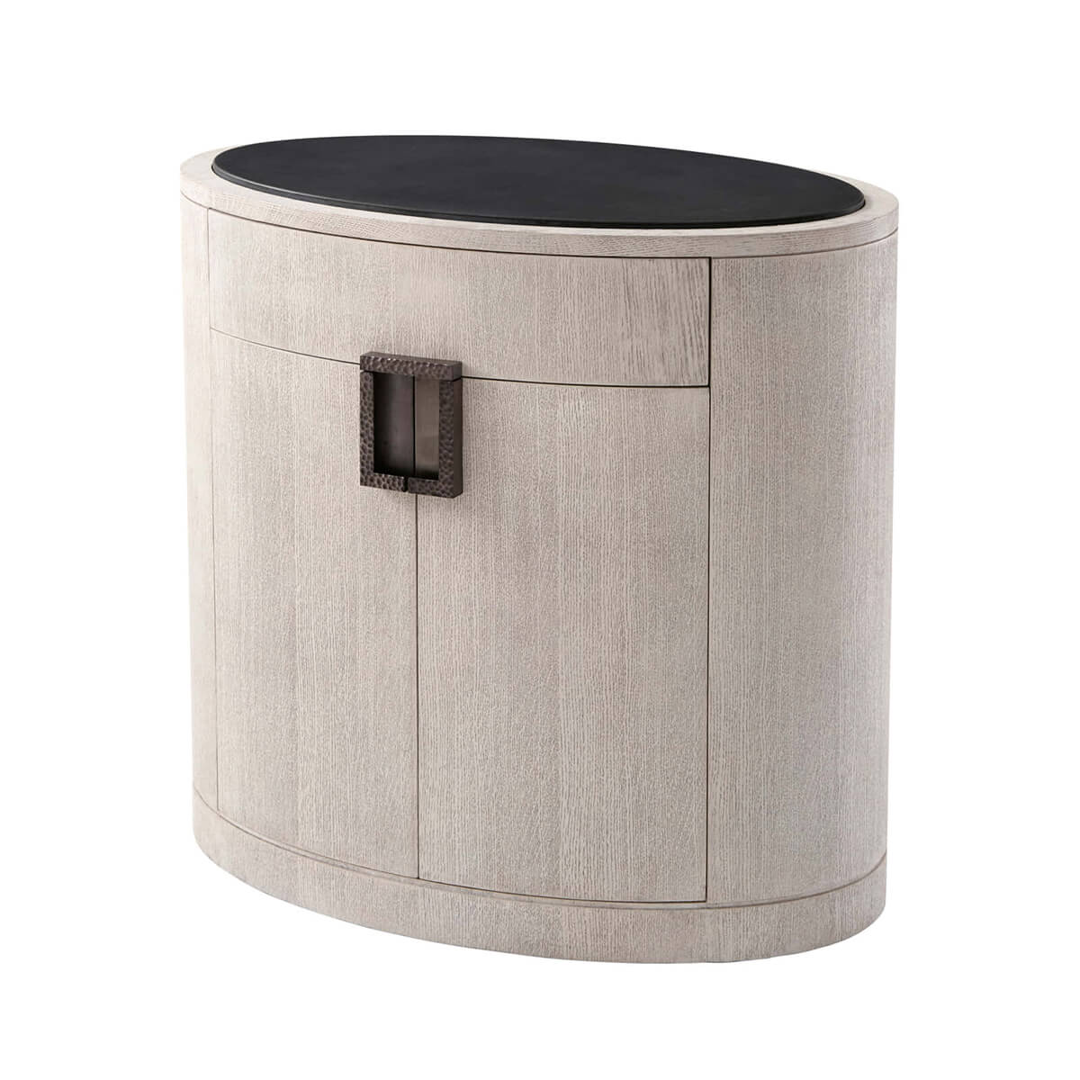 Light Oak Oval Nightstand - English Georgian America