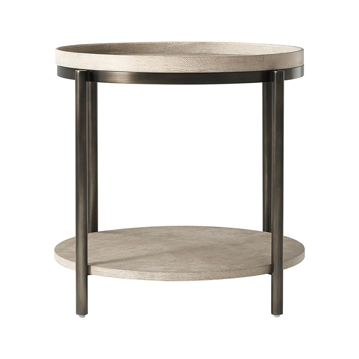 Light Oak Round Side Table - English Georgian America