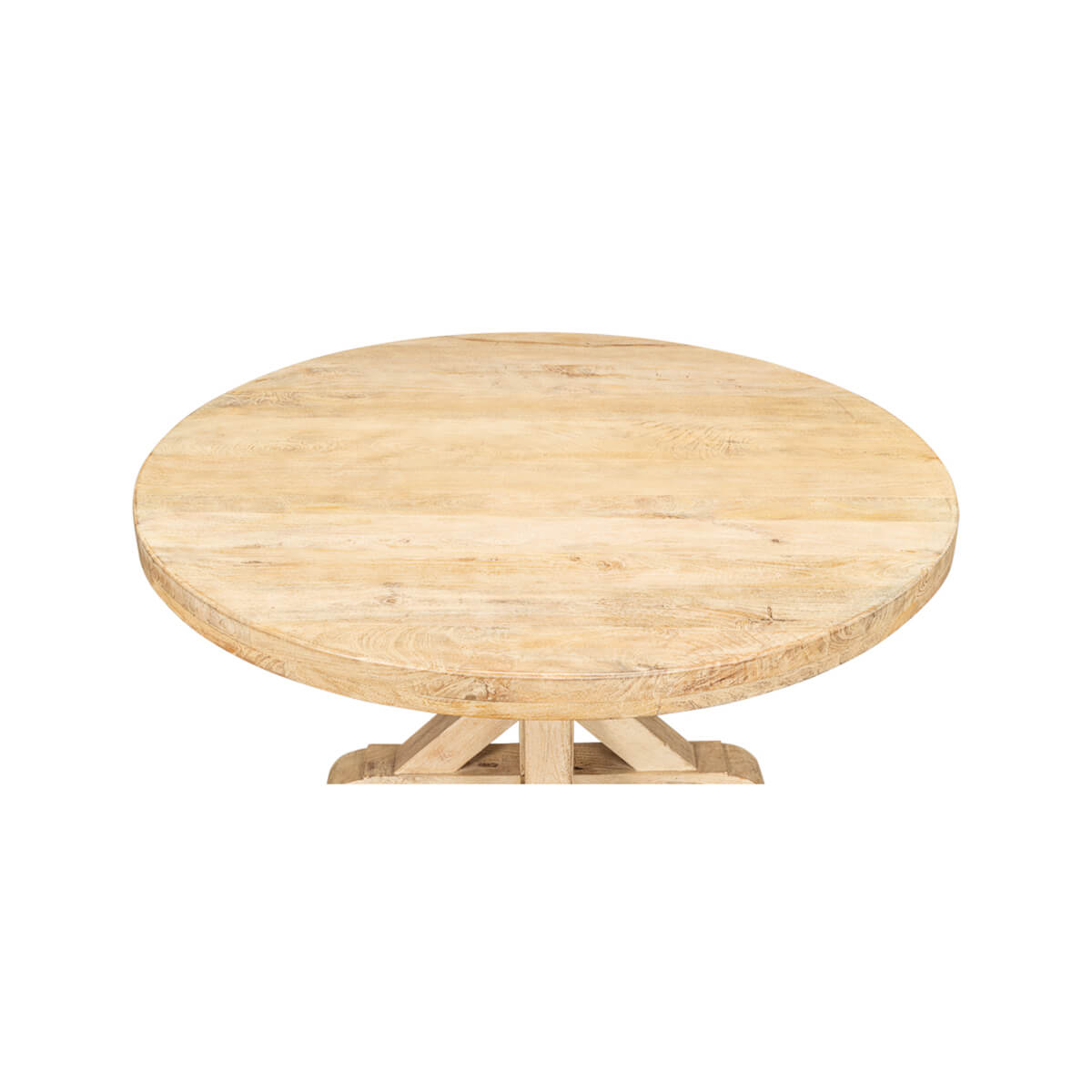 Light Wood Round Dining Table - English Georgian America