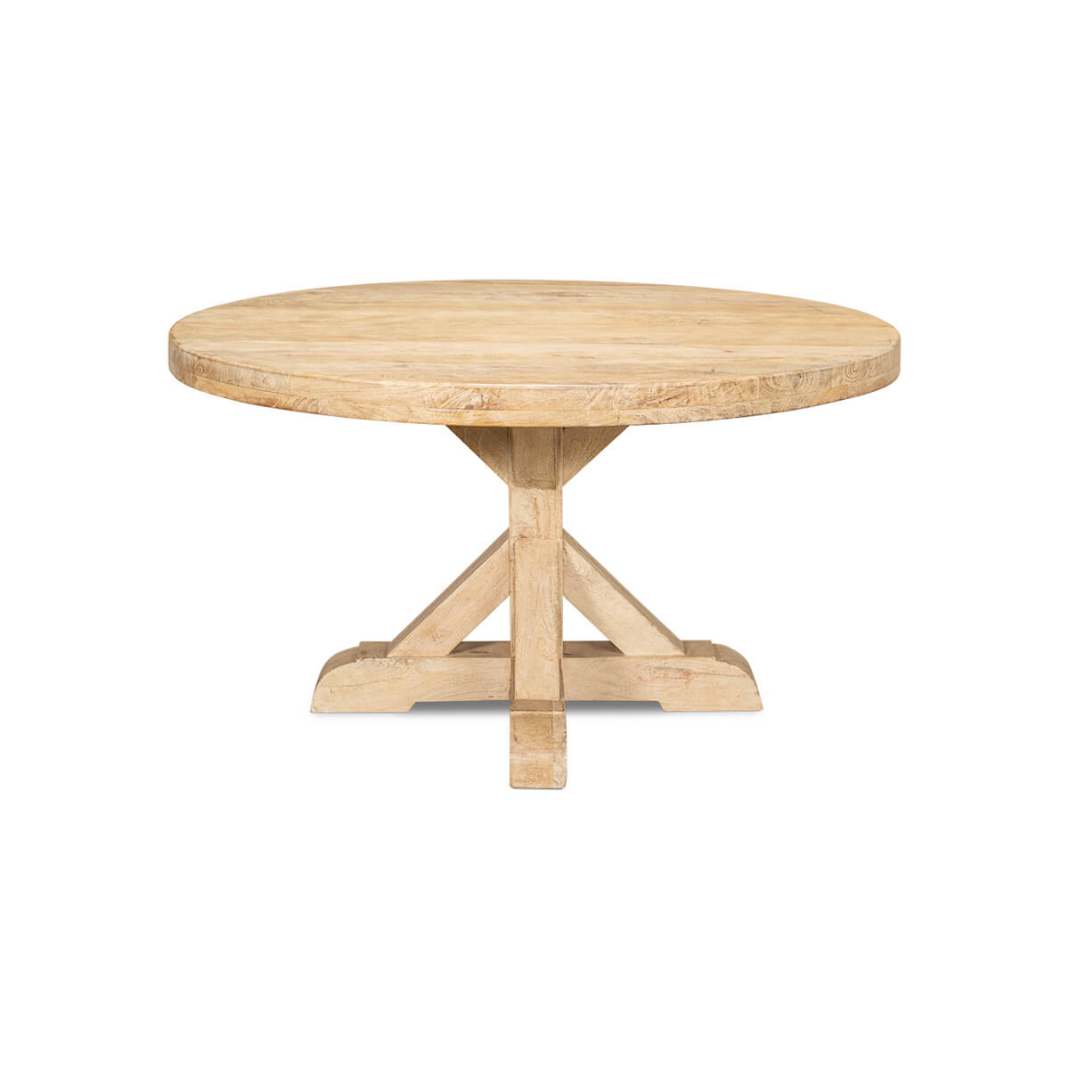 Light Wood Round Dining Table - English Georgian America