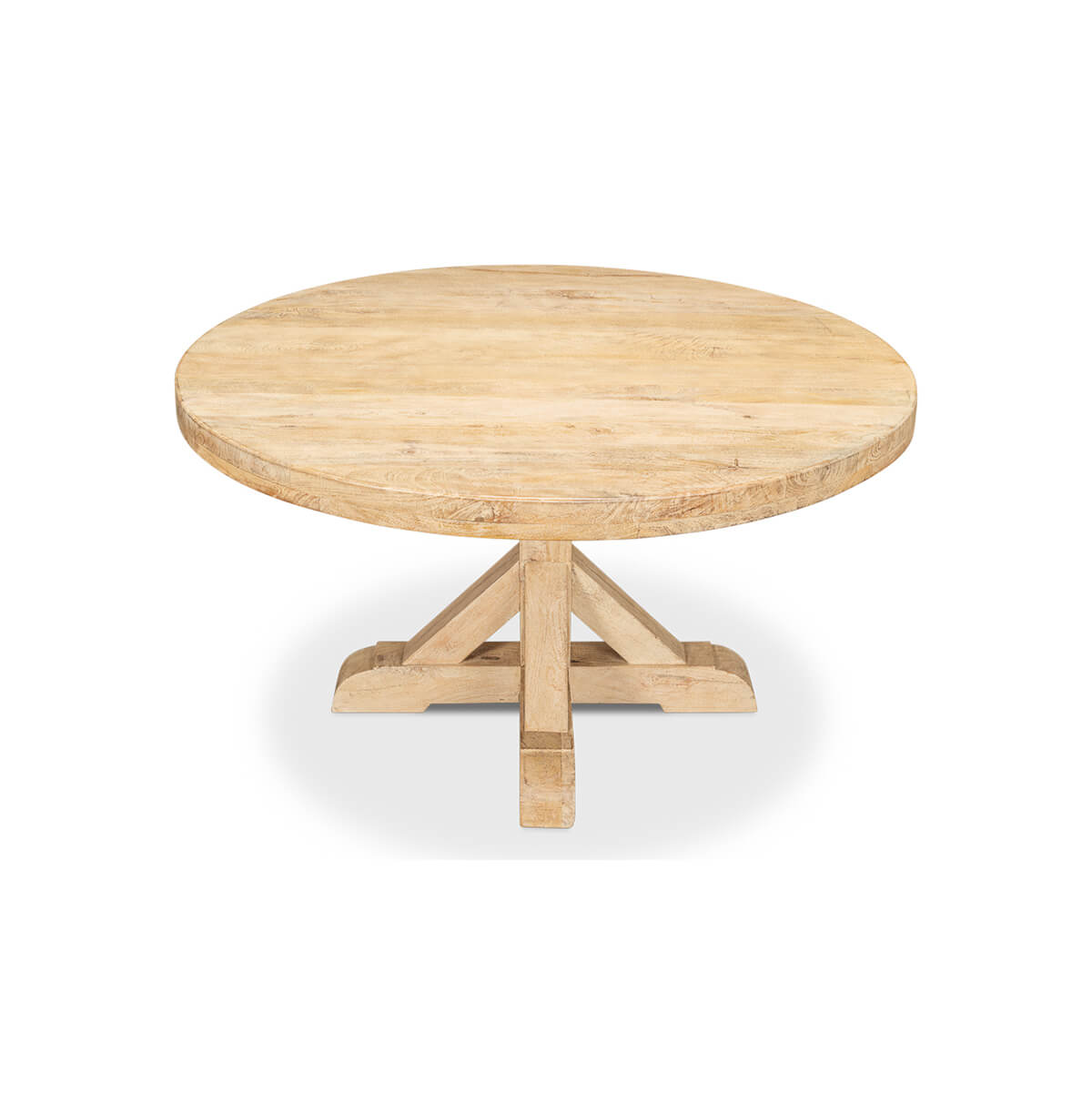 Light Wood Round Dining Table - English Georgian America