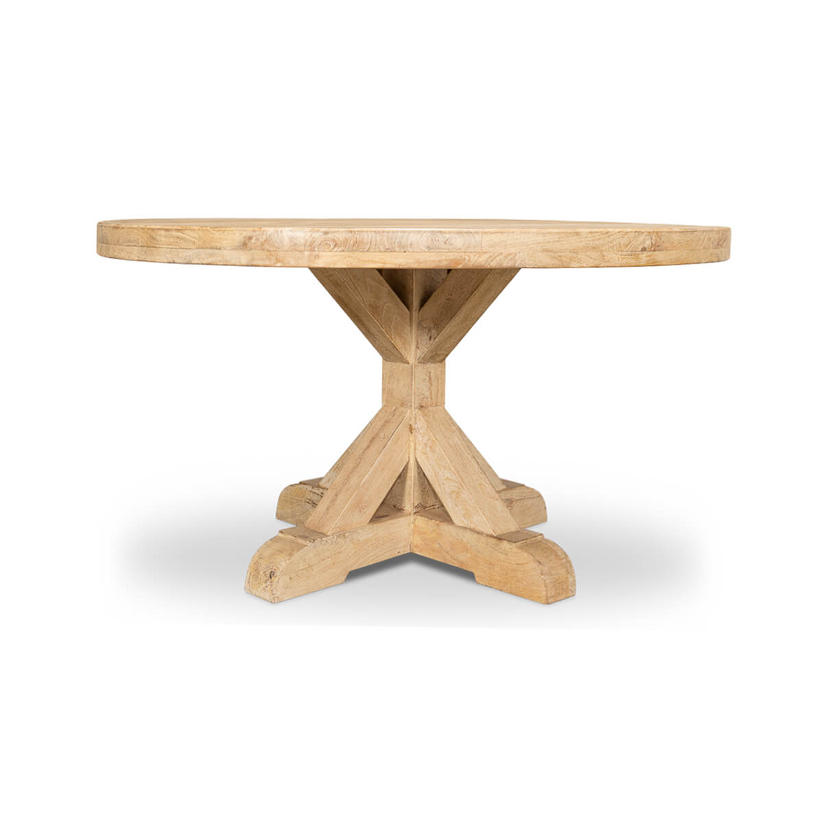 Light Wood Round Dining Table - English Georgian America