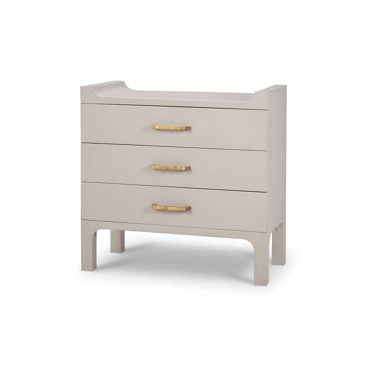 Linen Wrapped Modern Scandinavian Nightstand - English Georgian America