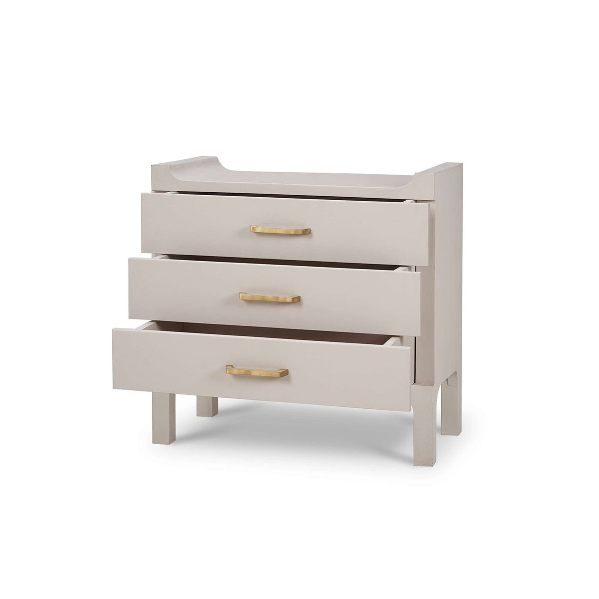 Linen Wrapped Modern Scandinavian Nightstand - English Georgian America