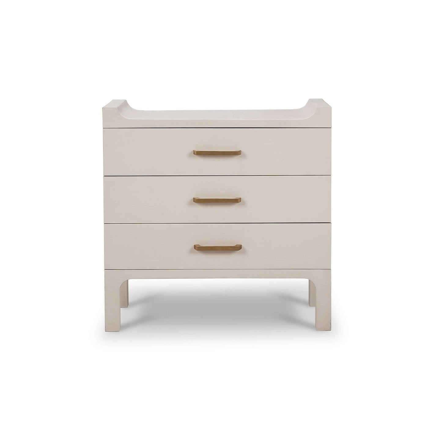 Linen Wrapped Modern Scandinavian Nightstand - English Georgian America